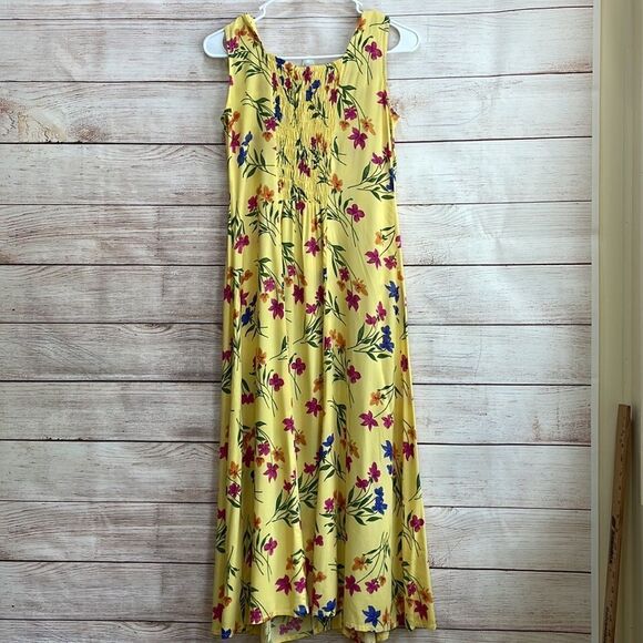 VINTAGE BFA CLASSICS MAXI DRESS IN YELLOW FLORAL PRINT - Picture 2 of 8